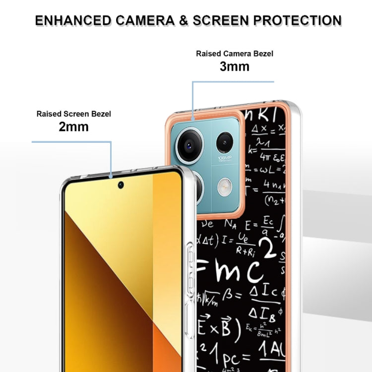 For Xiaomi Redmi Note 13 5G Electroplating Marble Dual-side IMD Phone Case(Equation)