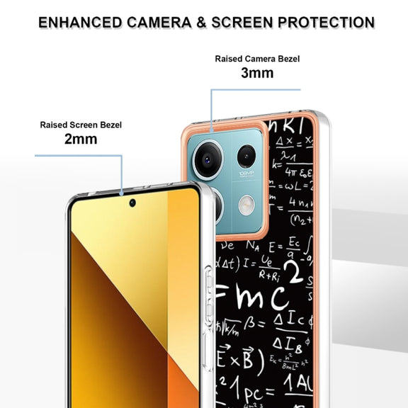 For Xiaomi Redmi Note 13 5G Electroplating Marble Dual-side IMD Phone Case(Equation)