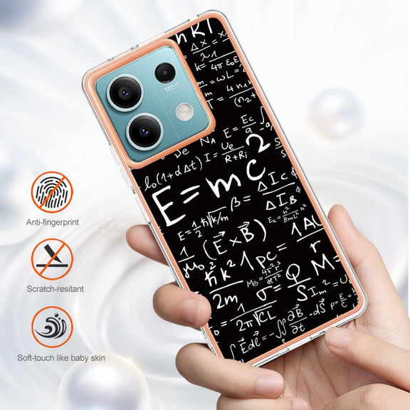 For Xiaomi Redmi Note 13 5G Electroplating Marble Dual-side IMD Phone Case(Equation)