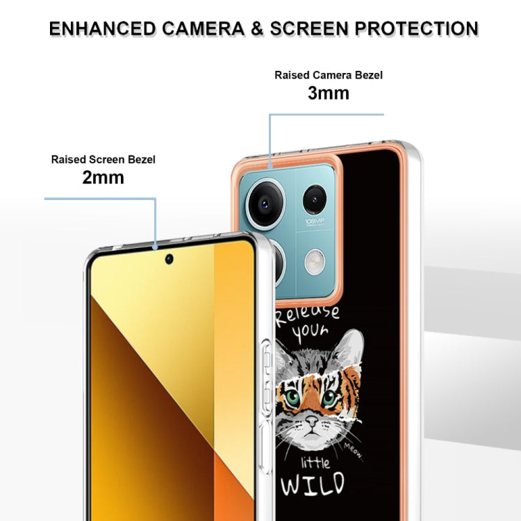 For Xiaomi Redmi Note 13 5G Electroplating Marble Dual-side IMD Phone Case(Natural Growth)