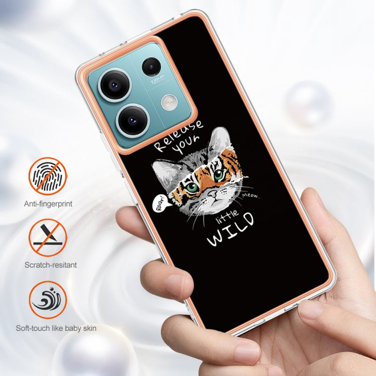 For Xiaomi Redmi Note 13 5G Electroplating Marble Dual-side IMD Phone Case(Natural Growth)