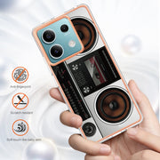 For Xiaomi Redmi Note 13 5G Electroplating Marble Dual-side IMD Phone Case(Retro Radio)