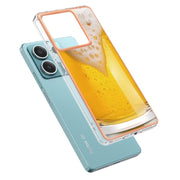 For Xiaomi Redmi Note 13 5G Electroplating Marble Dual-side IMD Phone Case(Draft Beer)