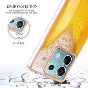 For Xiaomi Redmi Note 13 5G Electroplating Marble Dual-side IMD Phone Case(Draft Beer)