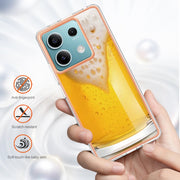 For Xiaomi Redmi Note 13 5G Electroplating Marble Dual-side IMD Phone Case(Draft Beer)