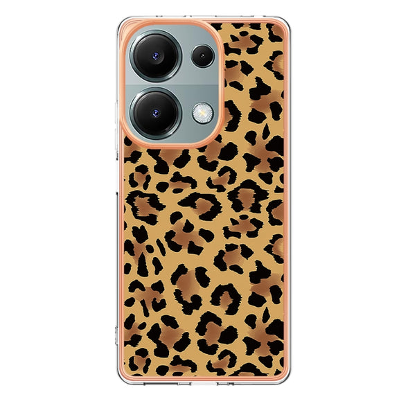 For Xiaomi Redmi Note 13 Pro 4G/Poco M6 Pro 4G Electroplating Marble Dual-side IMD Phone Case(Leopard Print)