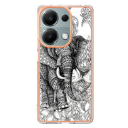 For Xiaomi Redmi Note 13 Pro 4G/Poco M6 Pro 4G Electroplating Marble Dual-side IMD Phone Case(Totem Elephant)