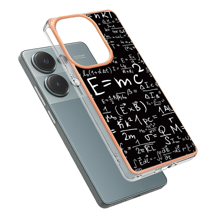 For Xiaomi Redmi Note 13 Pro 4G/Poco M6 Pro 4G Electroplating Marble Dual-side IMD Phone Case(Equation)