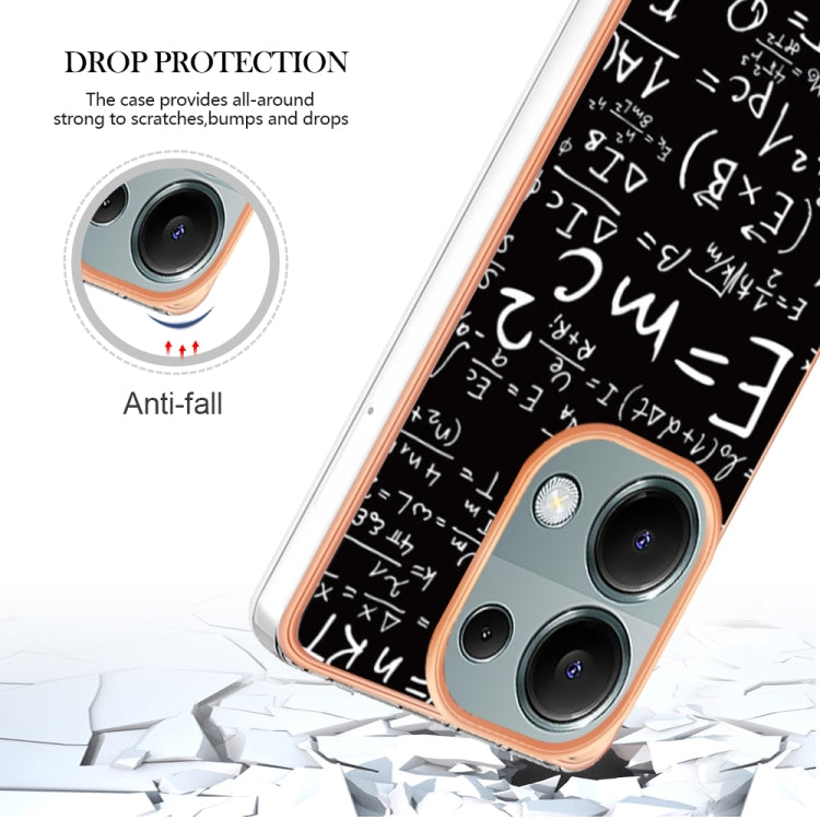 For Xiaomi Redmi Note 13 Pro 4G/Poco M6 Pro 4G Electroplating Marble Dual-side IMD Phone Case(Equation)