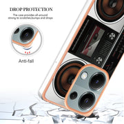 For Xiaomi Redmi Note 13 Pro 4G/Poco M6 Pro 4G Electroplating Marble Dual-side IMD Phone Case(Retro Radio)