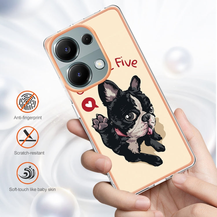 For Xiaomi Redmi Note 13 Pro 4G/Poco M6 Pro 4G Electroplating Marble Dual-side IMD Phone Case(Lucky Dog)