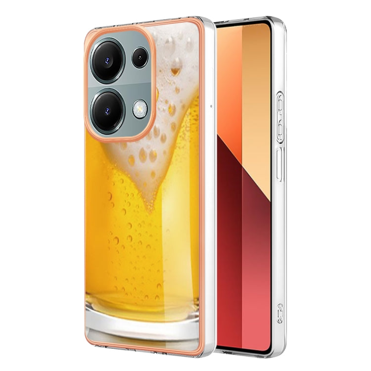 For Xiaomi Redmi Note 13 Pro 4G/Poco M6 Pro 4G Electroplating Marble Dual-side IMD Phone Case(Draft Beer)
