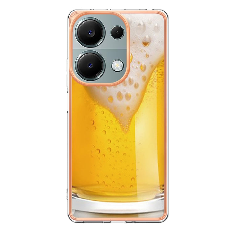 For Xiaomi Redmi Note 13 Pro 4G/Poco M6 Pro 4G Electroplating Marble Dual-side IMD Phone Case(Draft Beer)