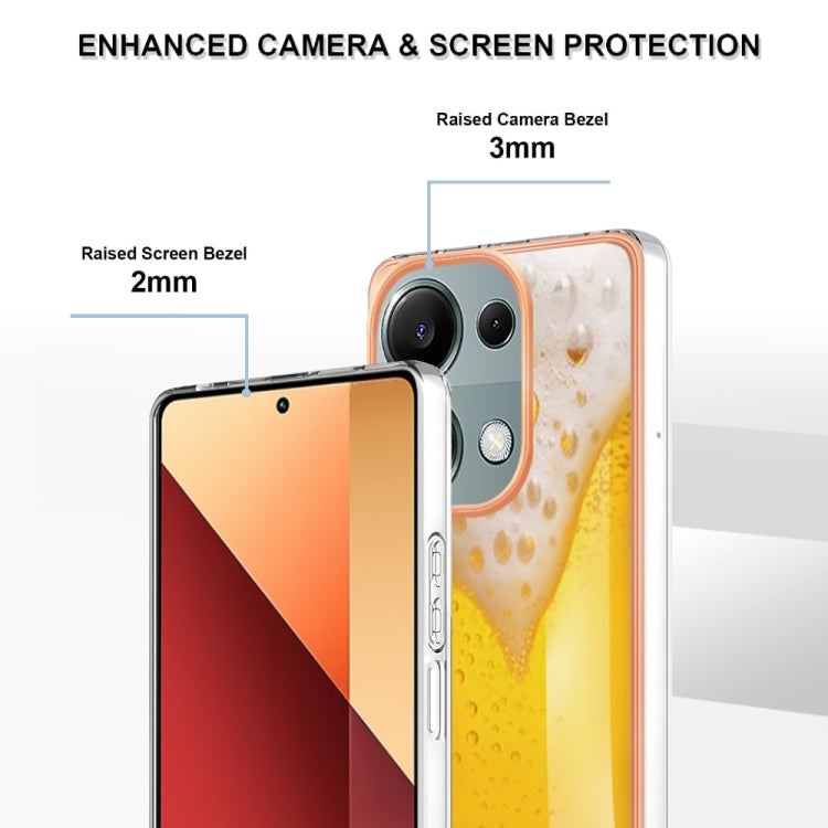 For Xiaomi Redmi Note 13 Pro 4G/Poco M6 Pro 4G Electroplating Marble Dual-side IMD Phone Case(Draft Beer)
