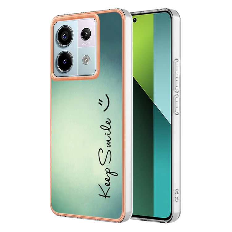 For Xiaomi Redmi Note 13 Pro 5G Global Electroplating Marble Dual-side IMD Phone Case(Smile)