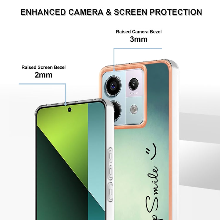 For Xiaomi Redmi Note 13 Pro 5G Global Electroplating Marble Dual-side IMD Phone Case(Smile)