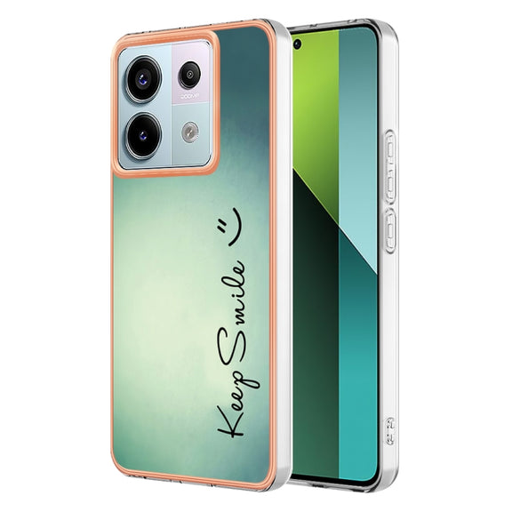 For Xiaomi Redmi Note 13 Pro 5G Global Electroplating Marble Dual-side IMD Phone Case(Smile)
