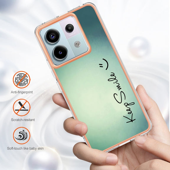 For Xiaomi Redmi Note 13 Pro 5G Global Electroplating Marble Dual-side IMD Phone Case(Smile)