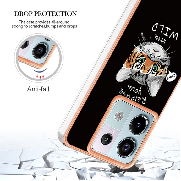 For Xiaomi Redmi Note 13 Pro 5G Global Electroplating Marble Dual-side IMD Phone Case(Natural Growth)