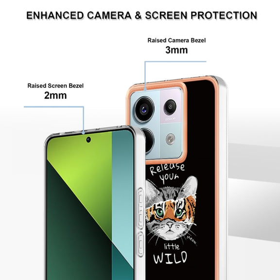 For Xiaomi Redmi Note 13 Pro 5G Global Electroplating Marble Dual-side IMD Phone Case(Natural Growth)