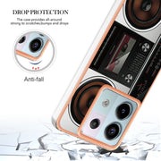 For Xiaomi Redmi Note 13 Pro 5G Global Electroplating Marble Dual-side IMD Phone Case(Retro Radio)