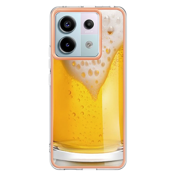 For Xiaomi Redmi Note 13 Pro 5G Global Electroplating Marble Dual-side IMD Phone Case(Draft Beer)