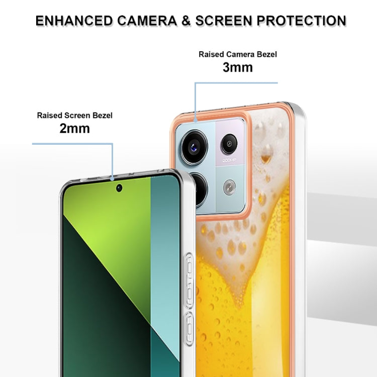 For Xiaomi Redmi Note 13 Pro 5G Global Electroplating Marble Dual-side IMD Phone Case(Draft Beer)