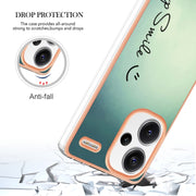 For Xiaomi Redmi Note 13 Pro+ 5G Electroplating Marble Dual-side IMD Phone Case(Smile)