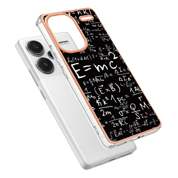 For Xiaomi Redmi Note 13 Pro+ 5G Electroplating Marble Dual-side IMD Phone Case(Equation)