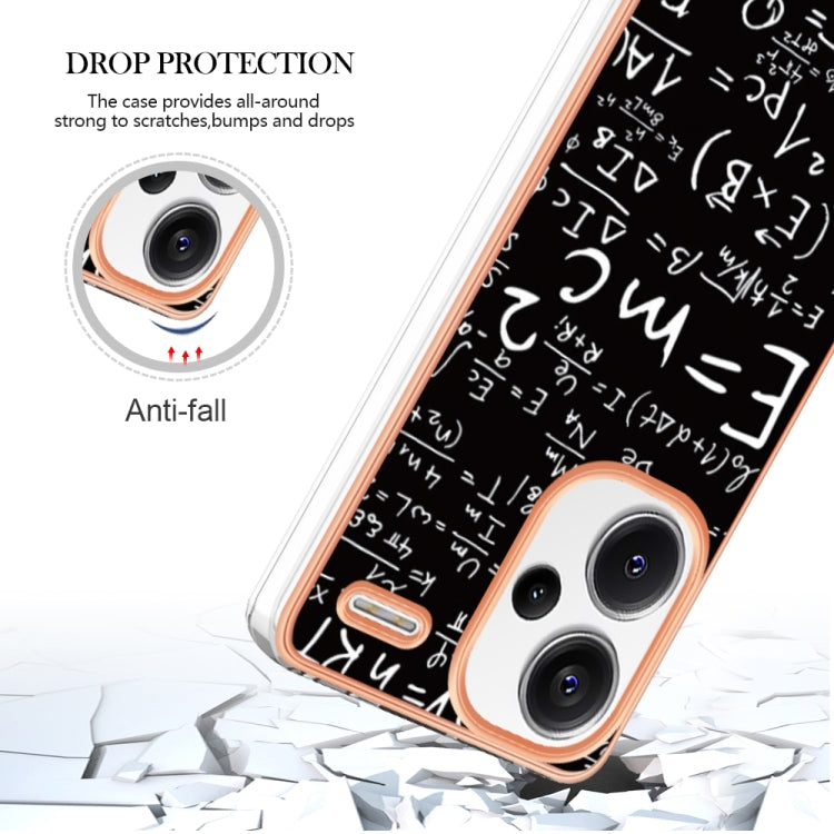 For Xiaomi Redmi Note 13 Pro+ 5G Electroplating Marble Dual-side IMD Phone Case(Equation)