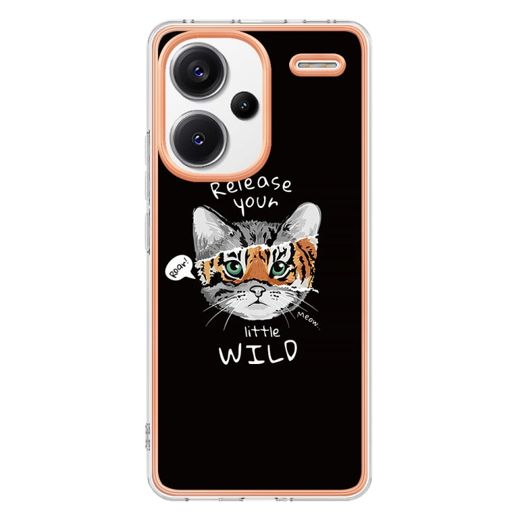 For Xiaomi Redmi Note 13 Pro+ 5G Electroplating Marble Dual-side IMD Phone Case(Natural Growth)