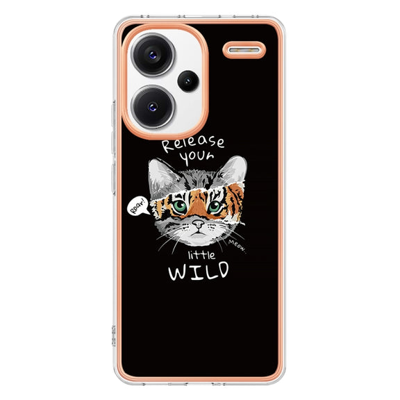 For Xiaomi Redmi Note 13 Pro+ 5G Electroplating Marble Dual-side IMD Phone Case(Natural Growth)