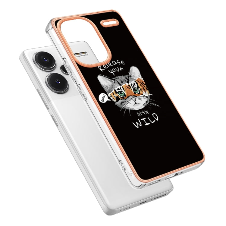 For Xiaomi Redmi Note 13 Pro+ 5G Electroplating Marble Dual-side IMD Phone Case(Natural Growth)