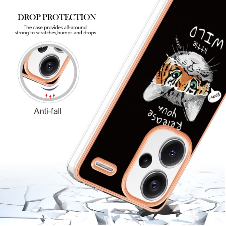 For Xiaomi Redmi Note 13 Pro+ 5G Electroplating Marble Dual-side IMD Phone Case(Natural Growth)