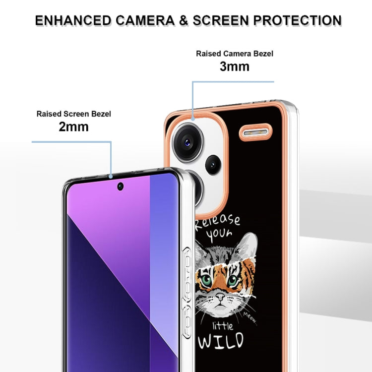 For Xiaomi Redmi Note 13 Pro+ 5G Electroplating Marble Dual-side IMD Phone Case(Natural Growth)