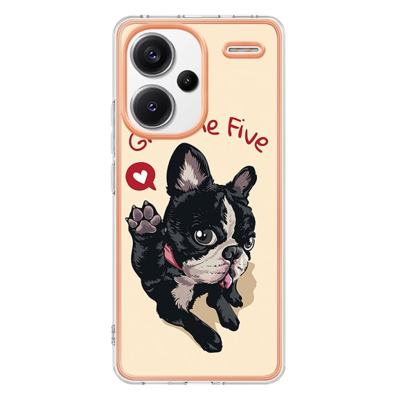 For Xiaomi Redmi Note 13 Pro+ 5G Electroplating Marble Dual-side IMD Phone Case(Lucky Dog)