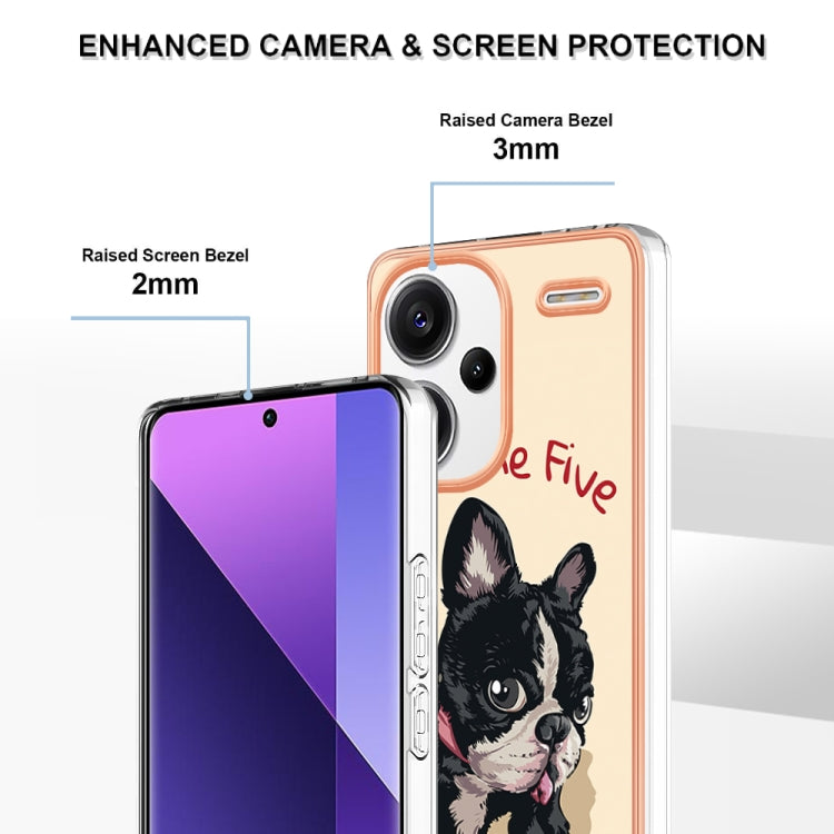 For Xiaomi Redmi Note 13 Pro+ 5G Electroplating Marble Dual-side IMD Phone Case(Lucky Dog)