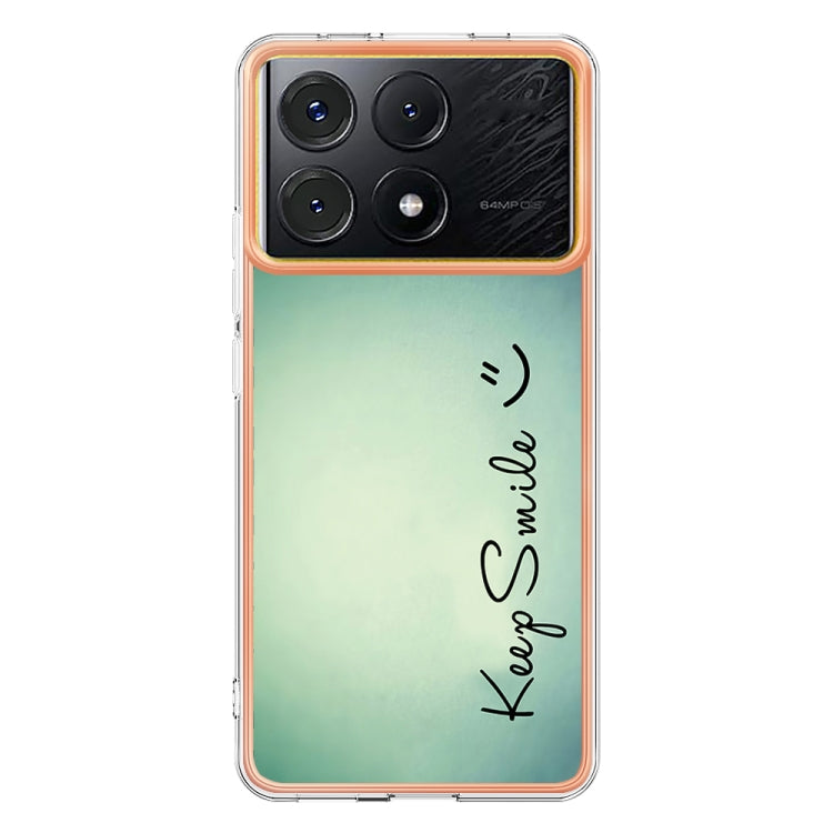 For Xiaomi Poco X6 Pro / Redmi K70E Electroplating Marble Dual-side IMD Phone Case(Smile)