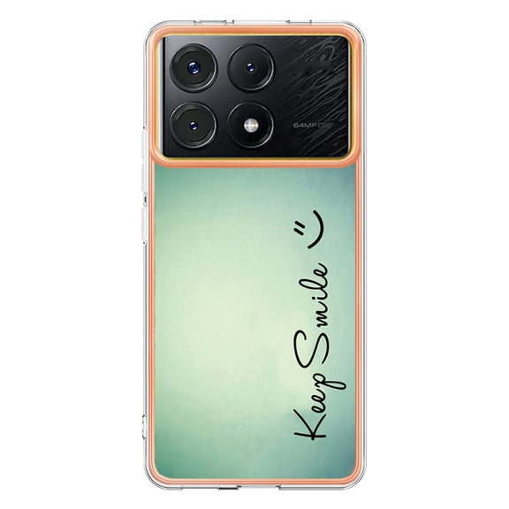 For Xiaomi Poco X6 Pro / Redmi K70E Electroplating Marble Dual-side IMD Phone Case(Smile)