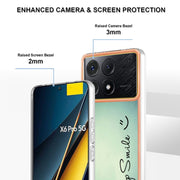 For Xiaomi Poco X6 Pro / Redmi K70E Electroplating Marble Dual-side IMD Phone Case(Smile)