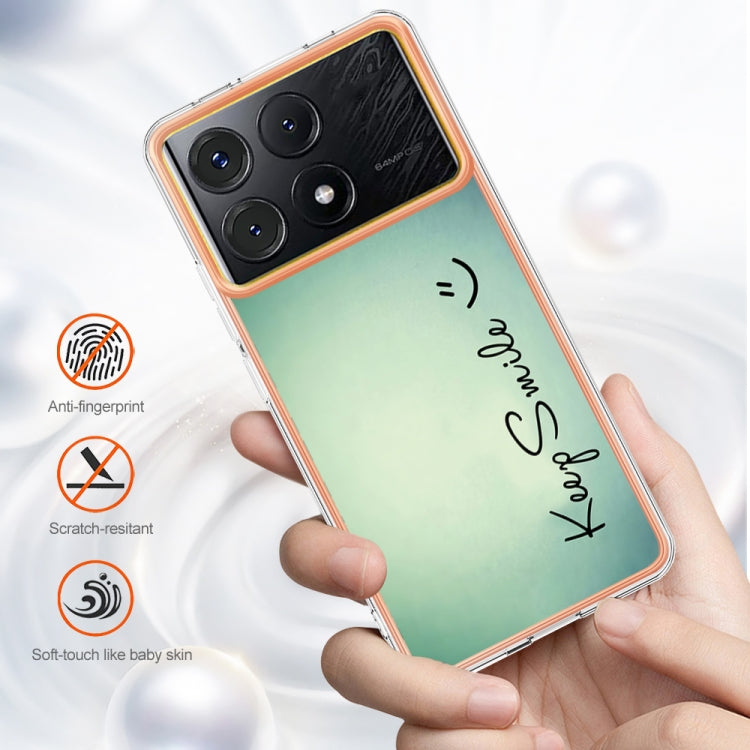 For Xiaomi Poco X6 Pro / Redmi K70E Electroplating Marble Dual-side IMD Phone Case(Smile)