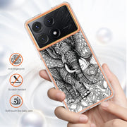 For Xiaomi Poco X6 Pro / Redmi K70E Electroplating Marble Dual-side IMD Phone Case(Totem Elephant)