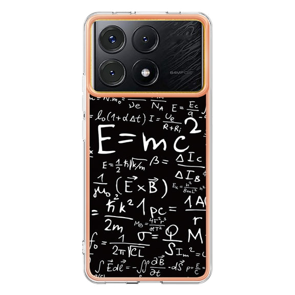 For Xiaomi Poco X6 Pro / Redmi K70E Electroplating Marble Dual-side IMD Phone Case(Equation)
