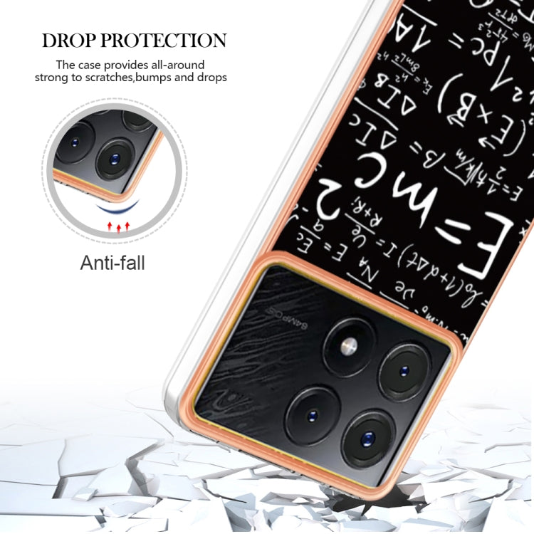 For Xiaomi Poco X6 Pro / Redmi K70E Electroplating Marble Dual-side IMD Phone Case(Equation)