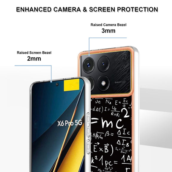 For Xiaomi Poco X6 Pro / Redmi K70E Electroplating Marble Dual-side IMD Phone Case(Equation)