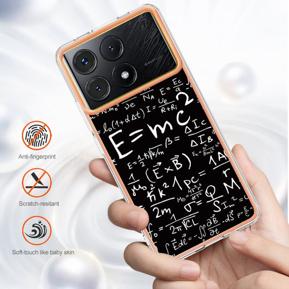 For Xiaomi Poco X6 Pro / Redmi K70E Electroplating Marble Dual-side IMD Phone Case(Equation)