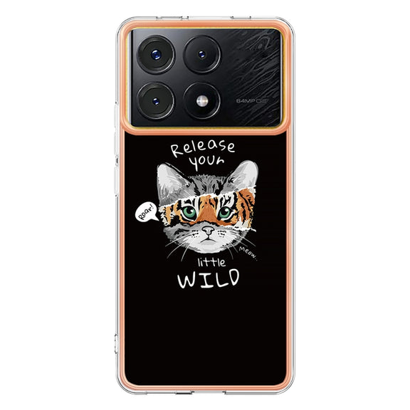 For Xiaomi Poco X6 Pro / Redmi K70E Electroplating Marble Dual-side IMD Phone Case(Natural Growth)
