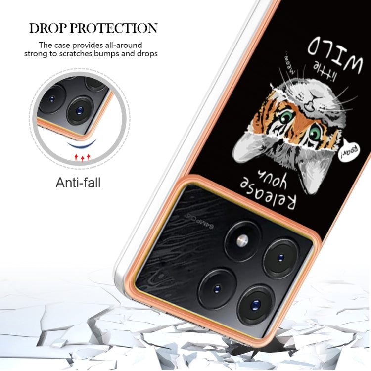 For Xiaomi Poco X6 Pro / Redmi K70E Electroplating Marble Dual-side IMD Phone Case(Natural Growth)
