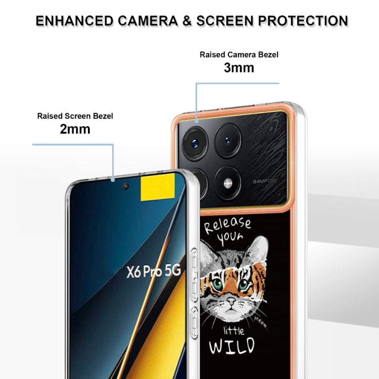 For Xiaomi Poco X6 Pro / Redmi K70E Electroplating Marble Dual-side IMD Phone Case(Natural Growth)
