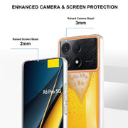 For Xiaomi Poco X6 Pro / Redmi K70E Electroplating Marble Dual-side IMD Phone Case(Draft Beer)